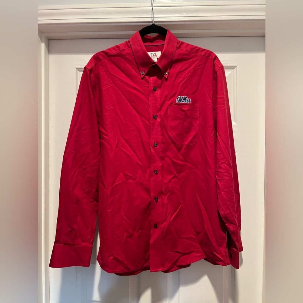 Ole Miss Men’s Cutter & Buck Button-up Dress Shirt, Size Medium